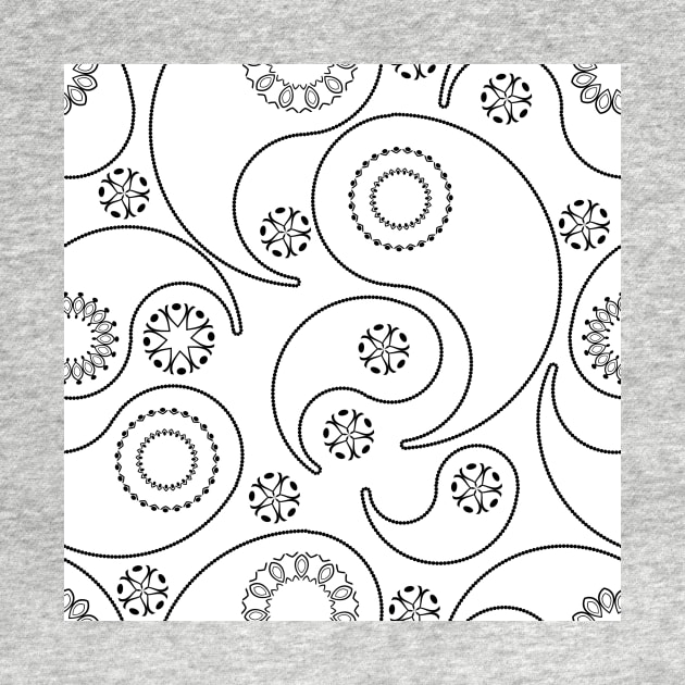 Paisley Principle 1 Black on White Repeat 5748 by ArtticArlo